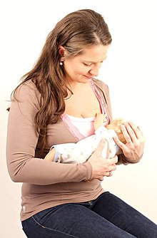 Oblečenie na dojčenie - Dojčiace tričko 3v1 dl. rukáv- V - s čipkou - 6425833_