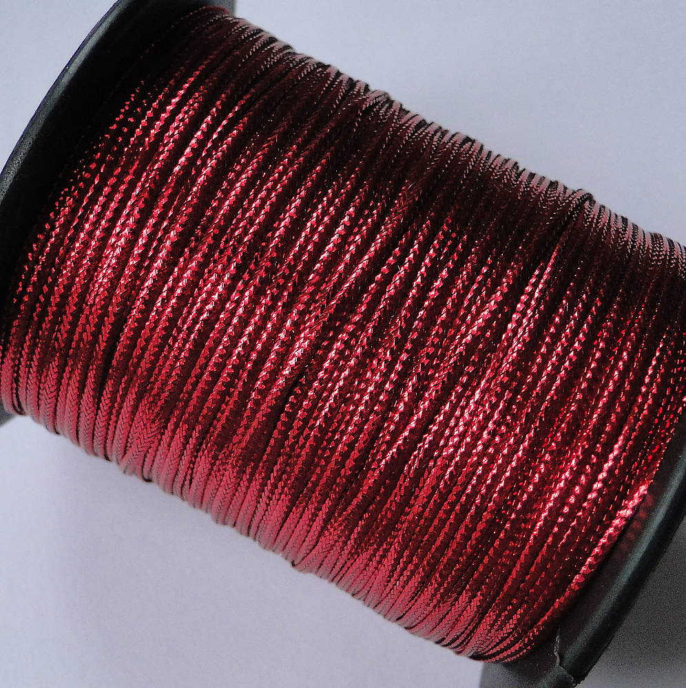 Šnúra s lurexom-1ks (plochá-bordó-10m)