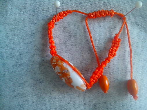 Náramky - orange & oliva - 6435142_