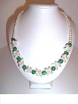 Náhrdelníky - malachit v perlovej záhrade - náhrdelník - 6435516_