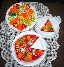 Hračky - Jedlo z filcu - pizza - 6433452_