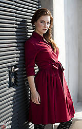 Šaty - Zavinovací šaty MONA, tmavší červená - 6436479_