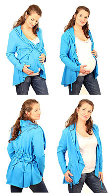 Tehotenské oblečenie - Tehotenský kabátik - veľ. XS - M, rozne farby - 6440795_