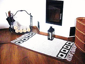 Úžitkový textil - Čierno biely koberec - 6440968_