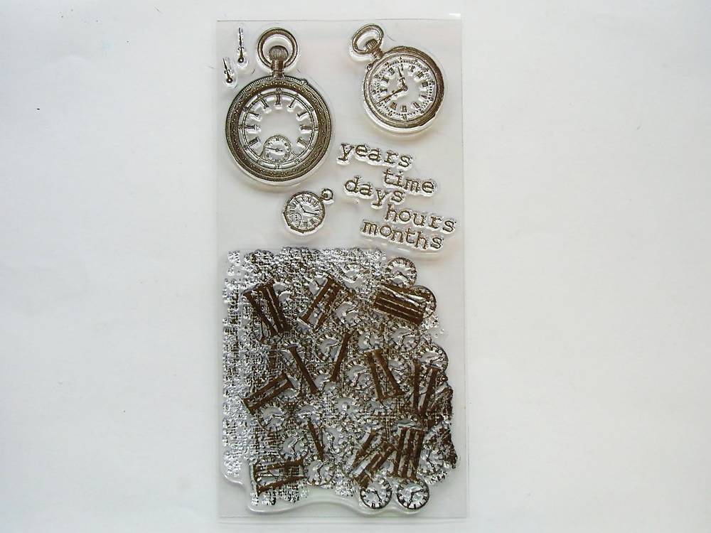 Silikónové razítka, pečiatky - 10x20 cm (hodiny, čas, time)