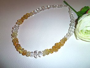 Náhrdelníky - slnko v duši náhrdelník z citrínu a kryštálu - 6445643_
