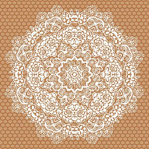 Papier - servítka Čipka - Lace flower copper - 6445076_