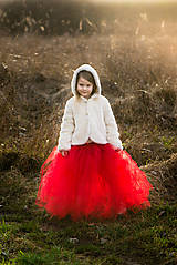 Červená dlhá tutu tylová  sukňa suknička po zem