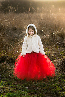 Detské oblečenie - Červená dlhá tutu tylová  sukňa suknička po zem - 6448556_