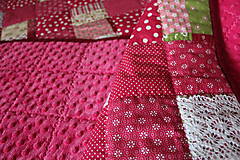 Detský textil - Malinový prehoz ručne vyšívaný - 6452180_