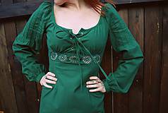 Šaty - šaty s hačkovaným detailom -zelené - 6454620_
