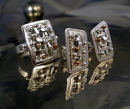 Sady šperkov - abakus - prsteň a náušnice ag 925 - 6454529_
