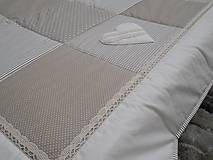 Úžitkový textil - Prehoz, vankúš patchwork vzor béžový vintage štýl ( rôzne varianty veľkostí ) - 6459397_