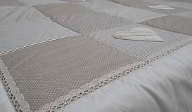Úžitkový textil - Prehoz, vankúš patchwork vzor béžový vintage štýl ( rôzne varianty veľkostí ) - 6459399_