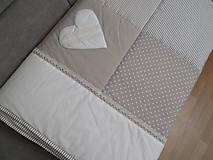 Úžitkový textil - Prehoz, vankúš patchwork vzor béžový vintage štýl ( rôzne varianty veľkostí ) - 6459400_