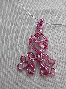 Náhrdelníky - náhrdelník s diamantovým efektom - ružový 1 - 6463284_