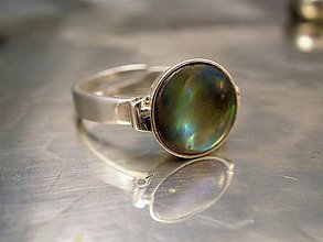 Prstene - nastaviteľný prsteň s perleťou - ag 925 - 6466784_