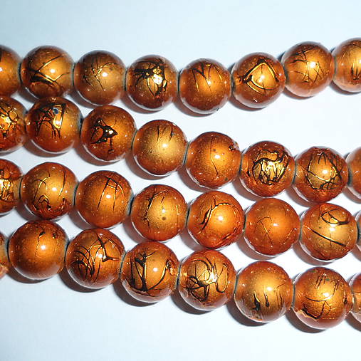 Metalizované korálky 10mm-10ks (sv.oranžová)