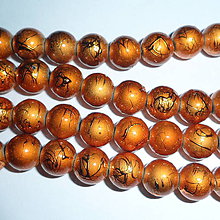 Korálky - Metalizované korálky 10mm-10ks (sv.oranžová) - 6467145_