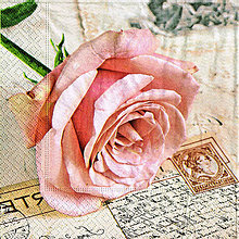 Papier - servítka Kvety - Postcard rose - 6466309_
