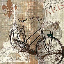 Papier - servítka Bicykel Paríž - My old fashioned bike - 6466375_