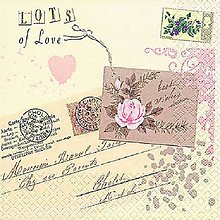 Papier - servítka List z lásky vintage - Love letter - 6466485_