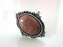 Prstene - Vintage prsteň s rodonitom - 6467844_