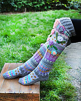 Ponožky, pančuchy, obuv - Vlnené pastelové nadkolienky - 6467343_