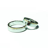 Prstene - Obrúčky z bielo - žltého zlata s briliantom - 6469185_
