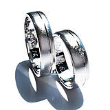 Prstene - Obrúčky z bieleho zlata s briliantom - 6472025_