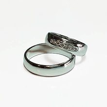 Prstene - Obrúčky z bieleho zlata s briliantami - 6471949_