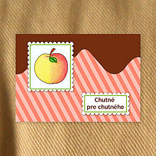 Papiernictvo - Chutné pre chutného (pásikavá pohľadnica - jablko) - 6472345_