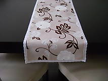 Úžitkový textil - Štóla - Biely kvet na režnom II - 6476113_