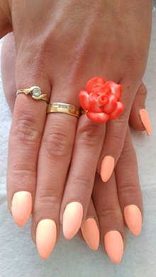 Prstene - Prsteň oranžový kvet - 6483148_