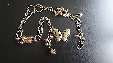 Náhrdelníky - akcia vintage náhrdelník s motýľom - 6479269_