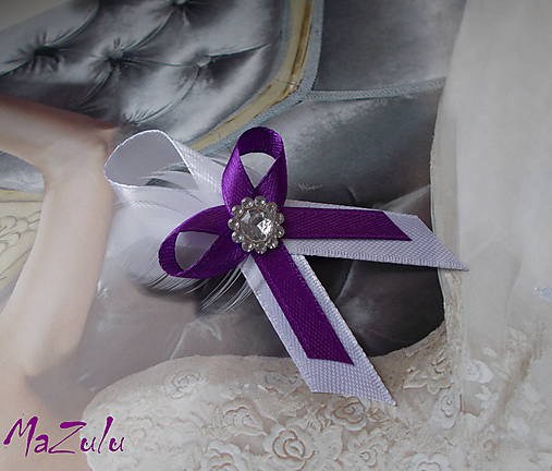 Svadobné pierka - v odtieni - fialovoBielom - 6487097_