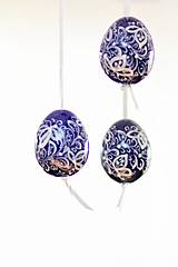 Dekorácie - Veľkonočné dekoračné kobaltové vajíčka - 6484578_