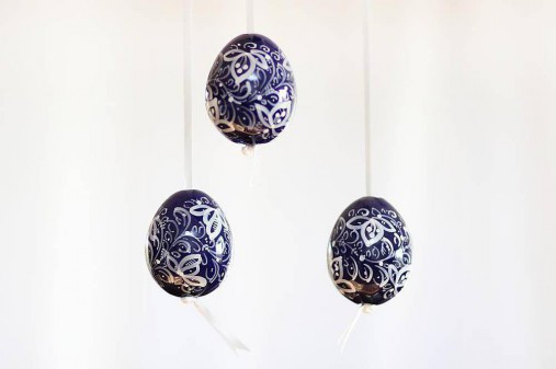  - Veľkonočné dekoračné kobaltové vajíčka  - 6484577_