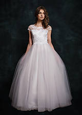 Šaty - Svadobné šaty s tylovou kruhovou sukňou - 6484998_