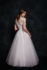 Šaty - Svadobné šaty s tylovou kruhovou sukňou - 6484999_