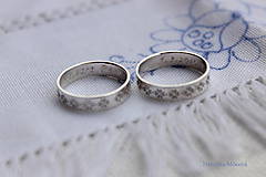 Prstene - obrúčky s folklórnym vzorom - Čičmany (striebro rytá celá plocha) - 6484771_