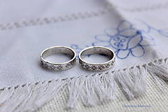 Prstene - obrúčky s folklórnym vzorom - Čičmany (striebro rytá celá plocha) - 6484772_