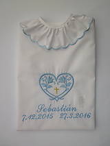 Detské oblečenie - Košieľka na krst K42 modrá - 6488617_