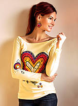 Topy, tričká, tielka - Žlté tričko - Srdce dúhové - 6495675_