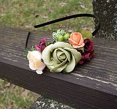 Ozdoby do vlasov - Kvetinová čelenka "Vôňa ruží" - 6494904_