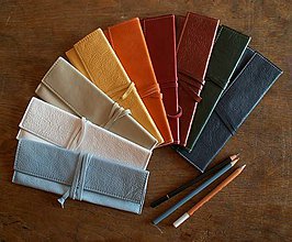 Taštičky - Penál kožený (různé barvy) - 6494803_