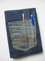Úžitkový textil - Obal na knihu s vreckom na ceruzky - 6502102_