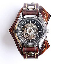 Náramky - Pánske nesymetrické hodinky hnedé - 6501117_