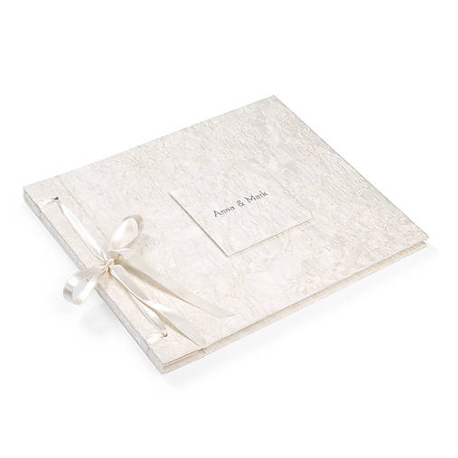 Papiernictvo - Svadobná kniha hostí "Cream" - 6507436_