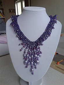 Náhrdelníky - fialový náhrdelník - 6511571_